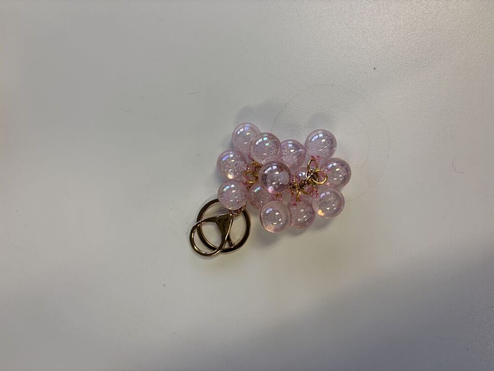 Pink Grape Bubble Bead Bag Charm